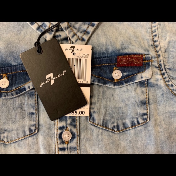 NWT 7 For All Mankind Boys Button Shirt Pants Set - Picture 6 of 6